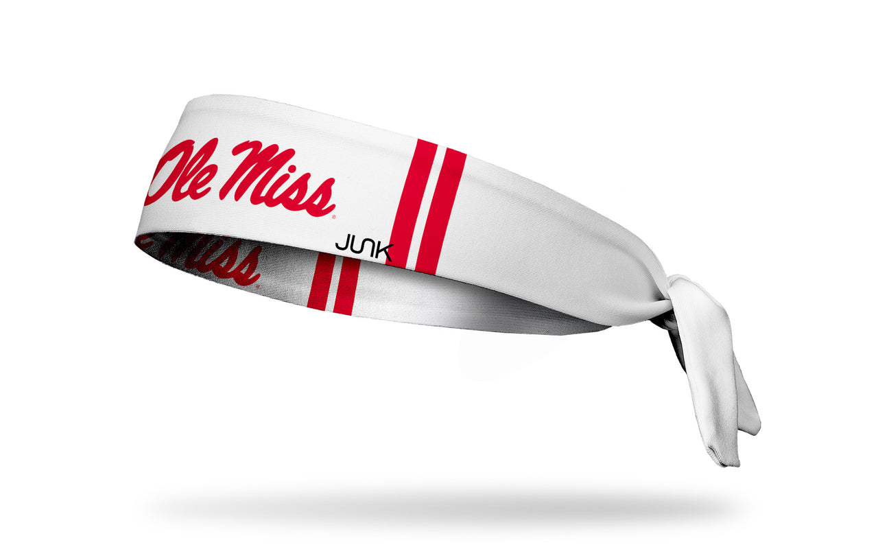 University of Mississippi: Ole Miss Stripes White Tie Headband