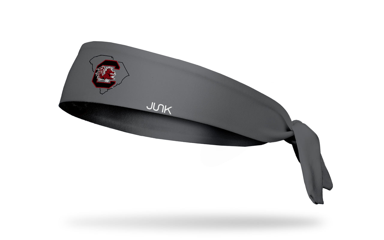 University of South Carolina: State Outline Gray Tie Headband