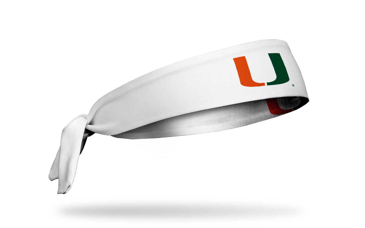 University of Miami: Logo White Flex Tie Headband