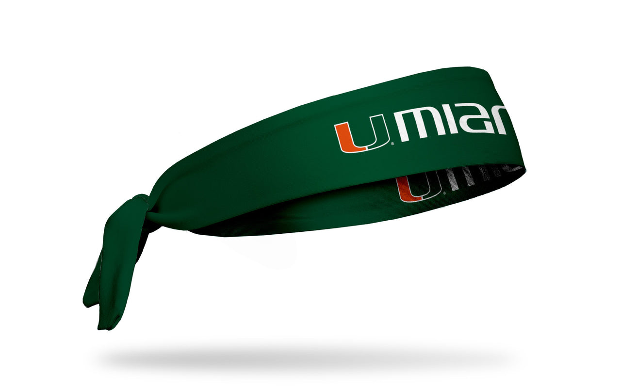 University of Miami: Wordmark Green Tie Headband