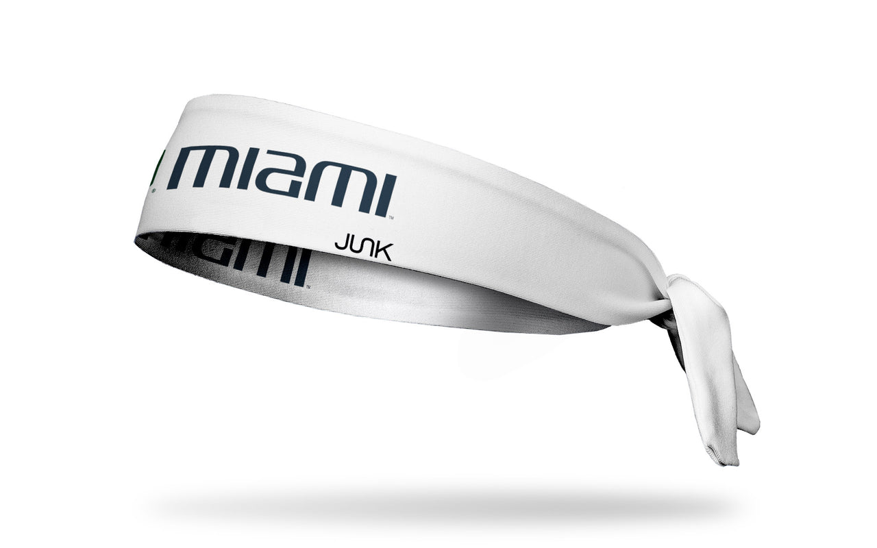 University of Miami: Wordmark White Flex Tie Headband
