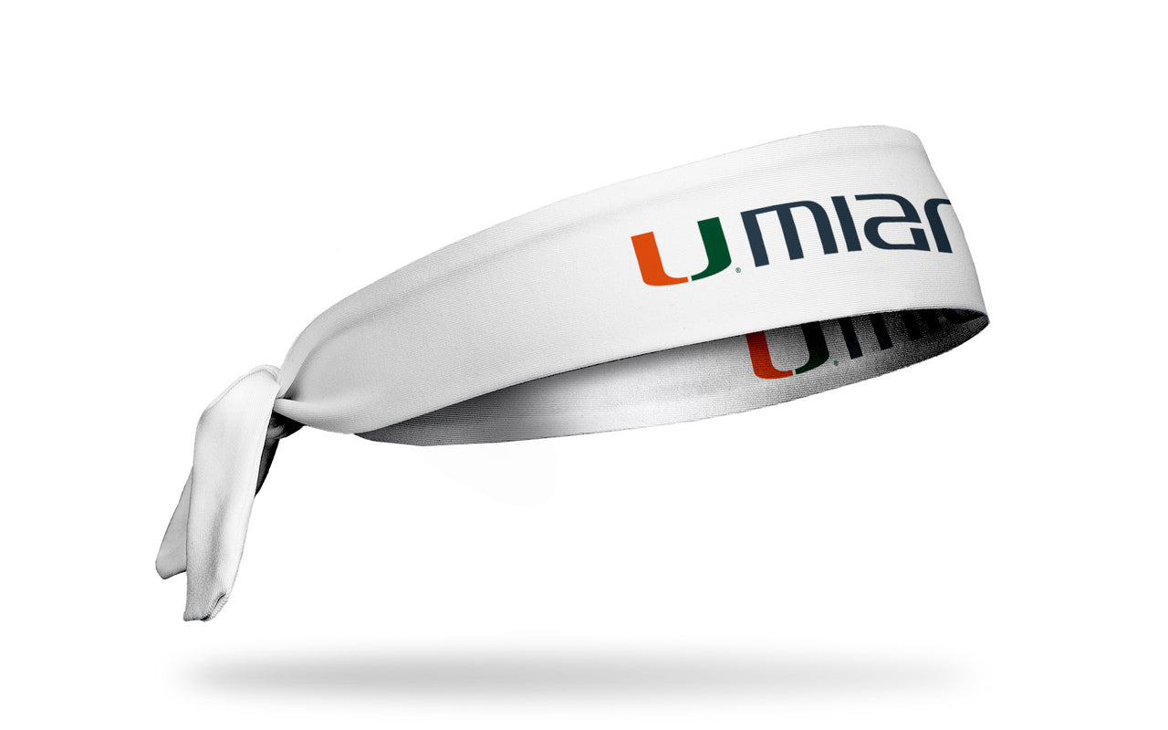 University of Miami: Wordmark White Flex Tie Headband
