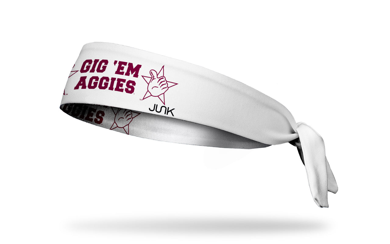 Texas A&M University: Gig 'Em White Tie Headband