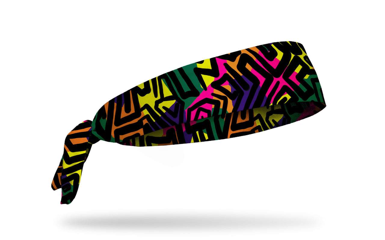 90's themed bright primary colors headband with pop art lines