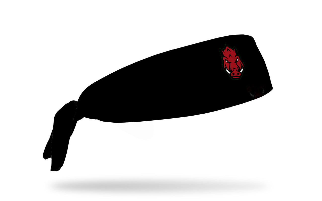 University of Arkansas: Front Hog Black Flex Tie Headband