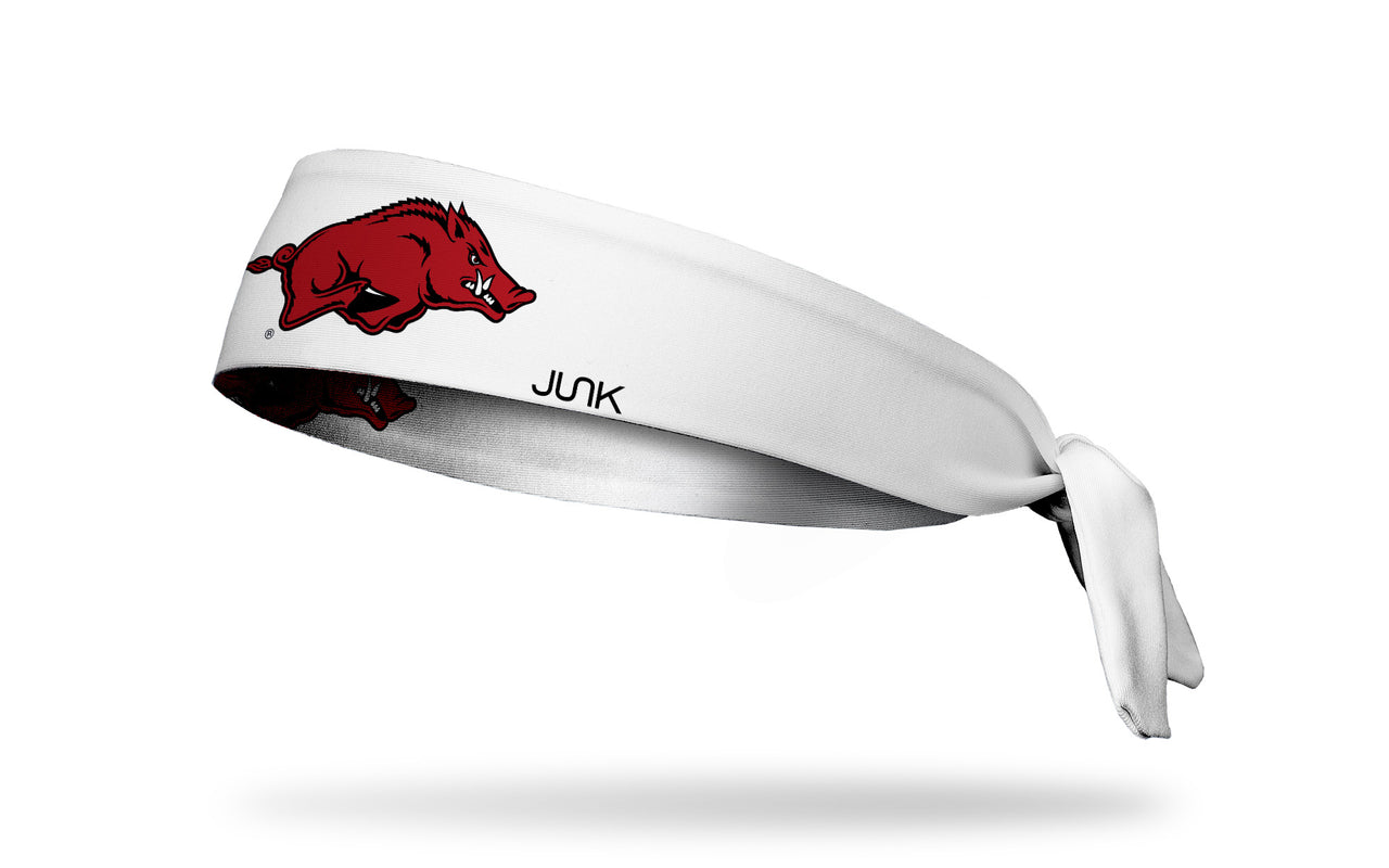 University of Arkansas: Razorback White Flex Tie Headband