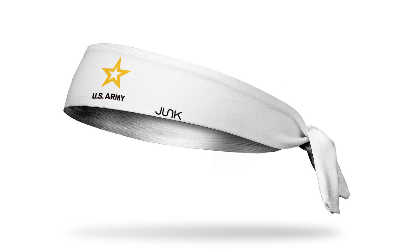 Army: Logo White Flex Tie Headband