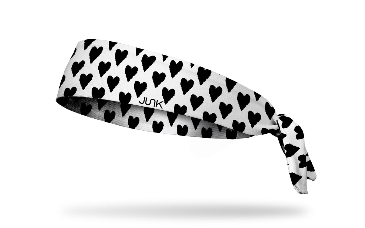Black Heart Tie Headband