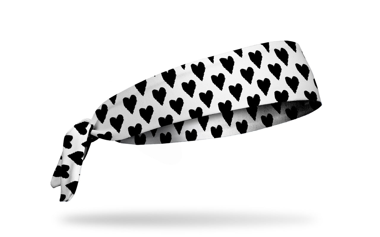 Black Heart Tie Headband