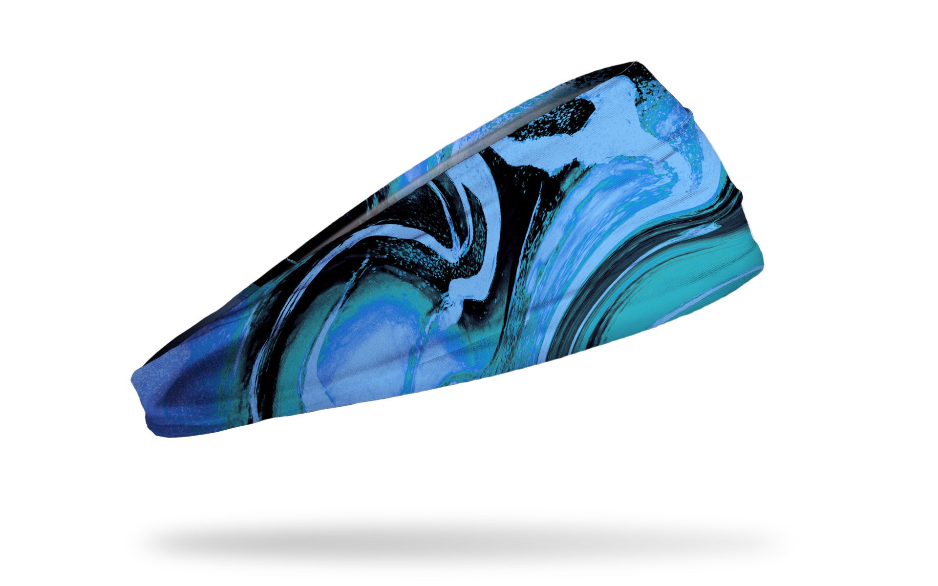 blue green black swirl headband