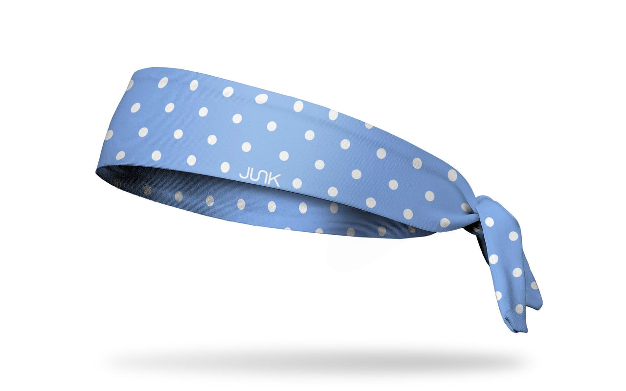 Blue Polka Dots Flex Tie Headband