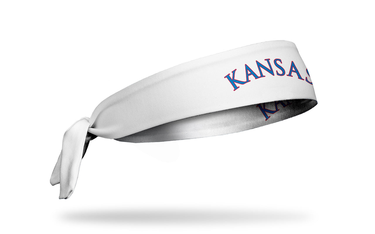 University of Kansas: Wordmark White Tie Headband