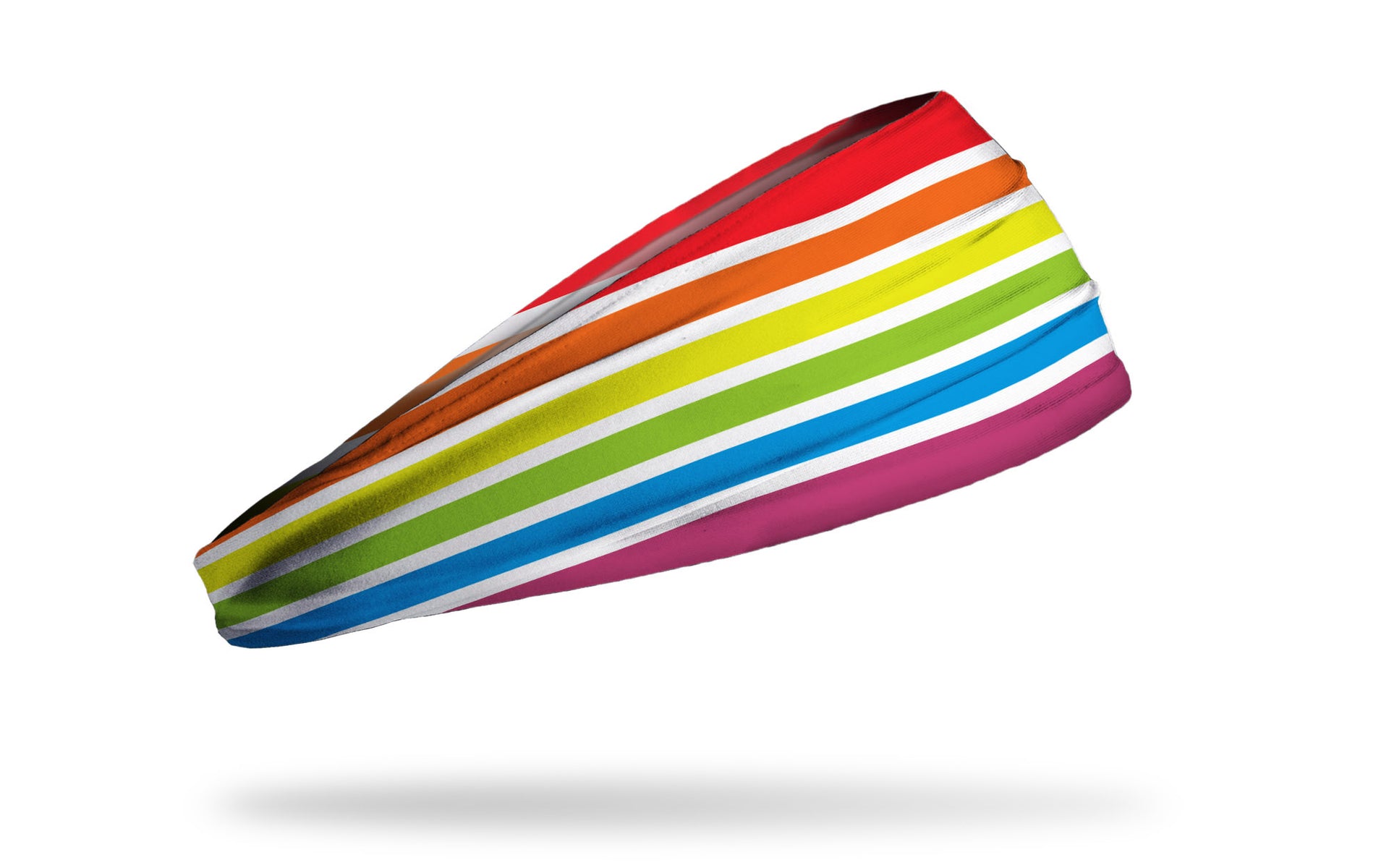 rainbow themed headband with red, green, blue, indigo, violet