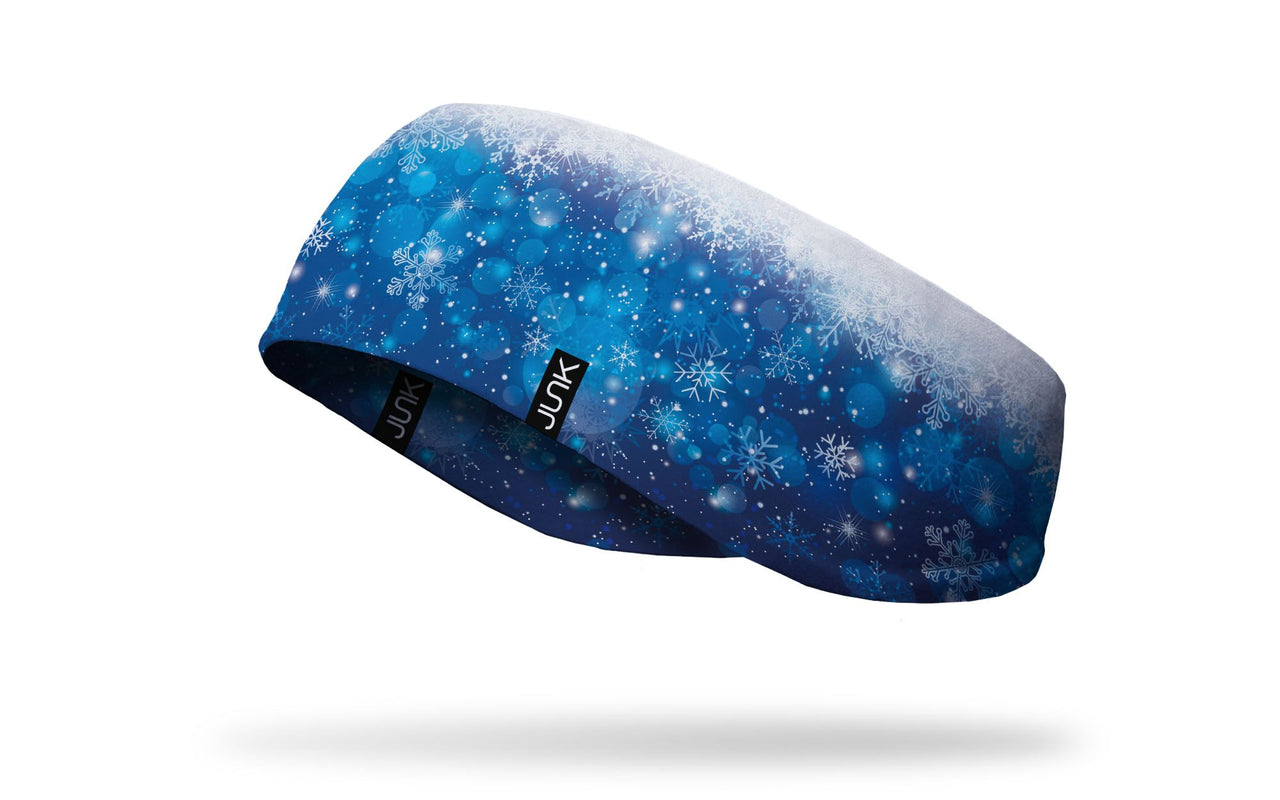 snowflake pattern headband white to blue gradient