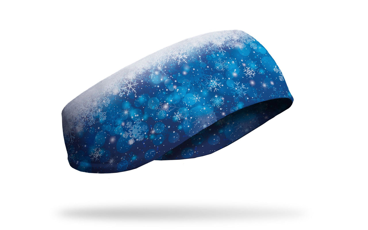 snowflake pattern headband white to blue gradient