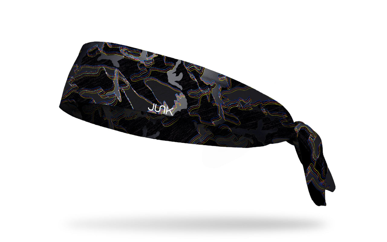 Glitch Camo Black Tie Headband