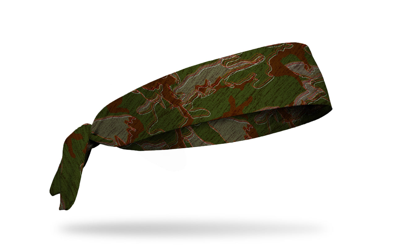 Glitch Camo Green Tie Headband