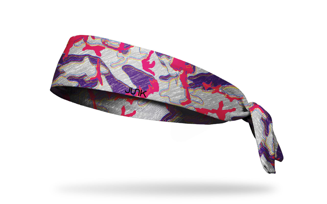 Glitch Camo Pink Flex Tie Headband