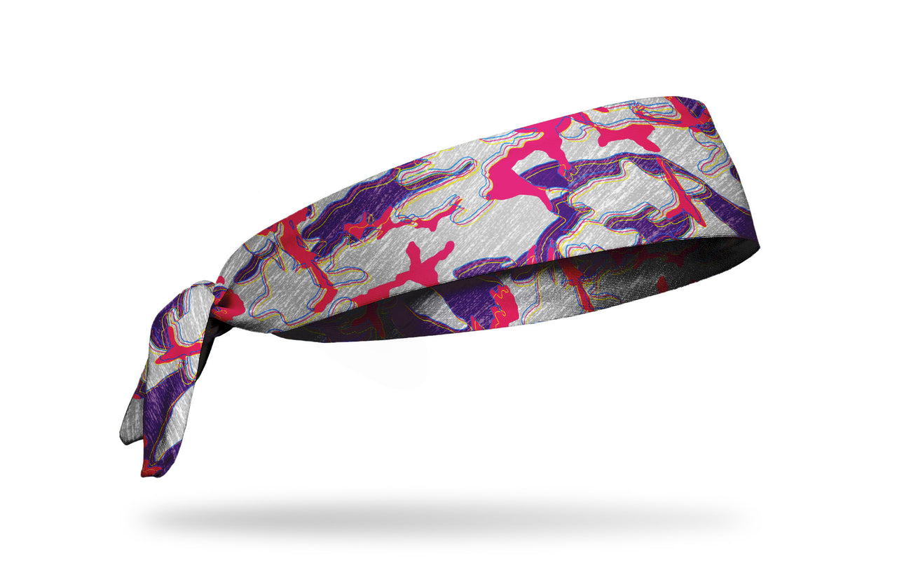 Glitch Camo Pink Flex Tie Headband