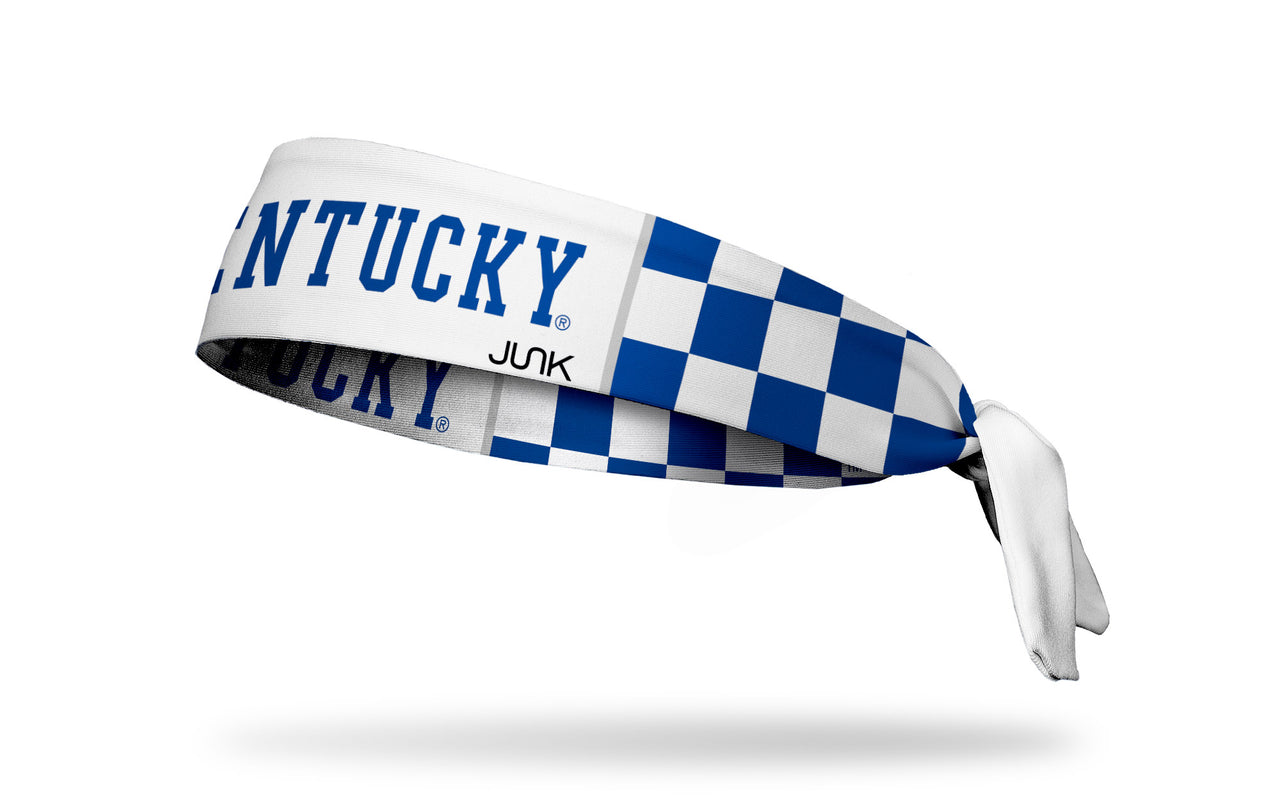 University of Kentucky: Checkered White Flex Tie Headband
