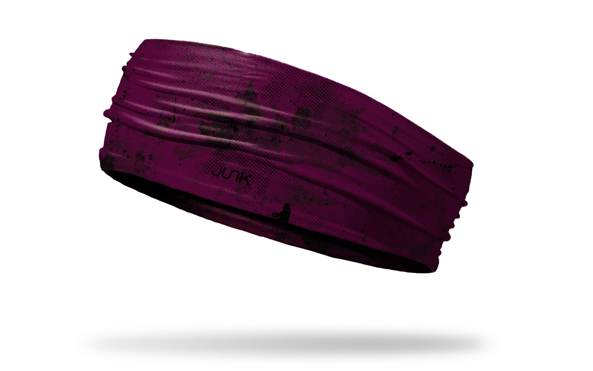 maroon headband with grunge overlay design