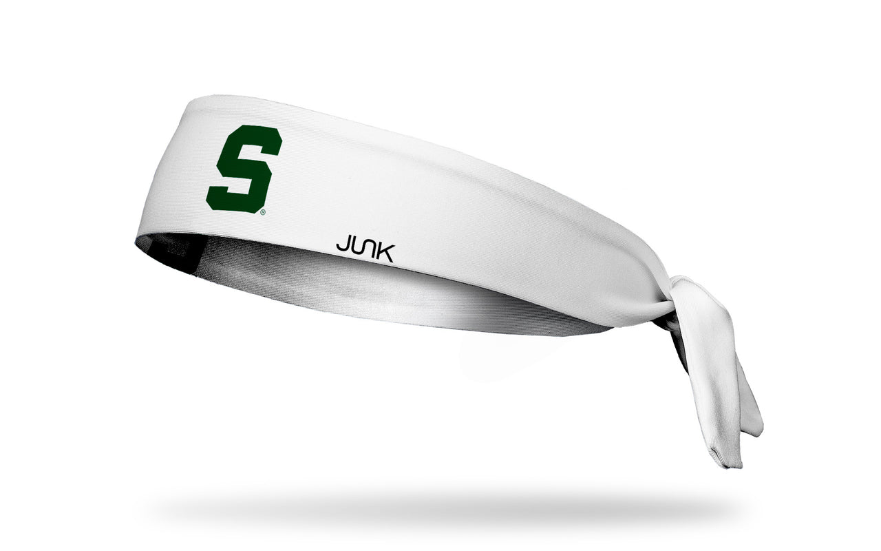 Michigan State University: S Logo White Flex Tie Headband