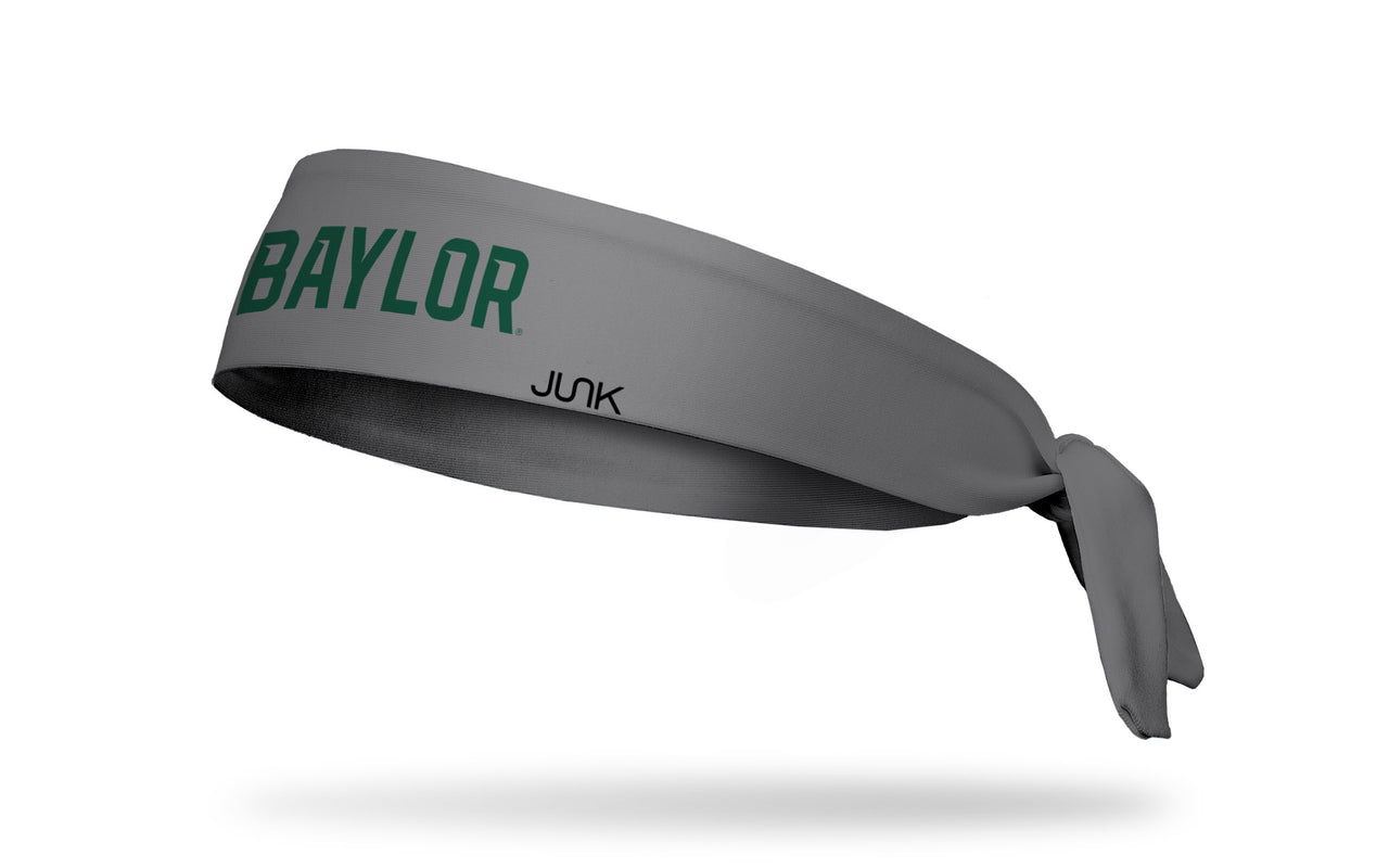 dark gray headband with Baylor University Baylor wordmark in green