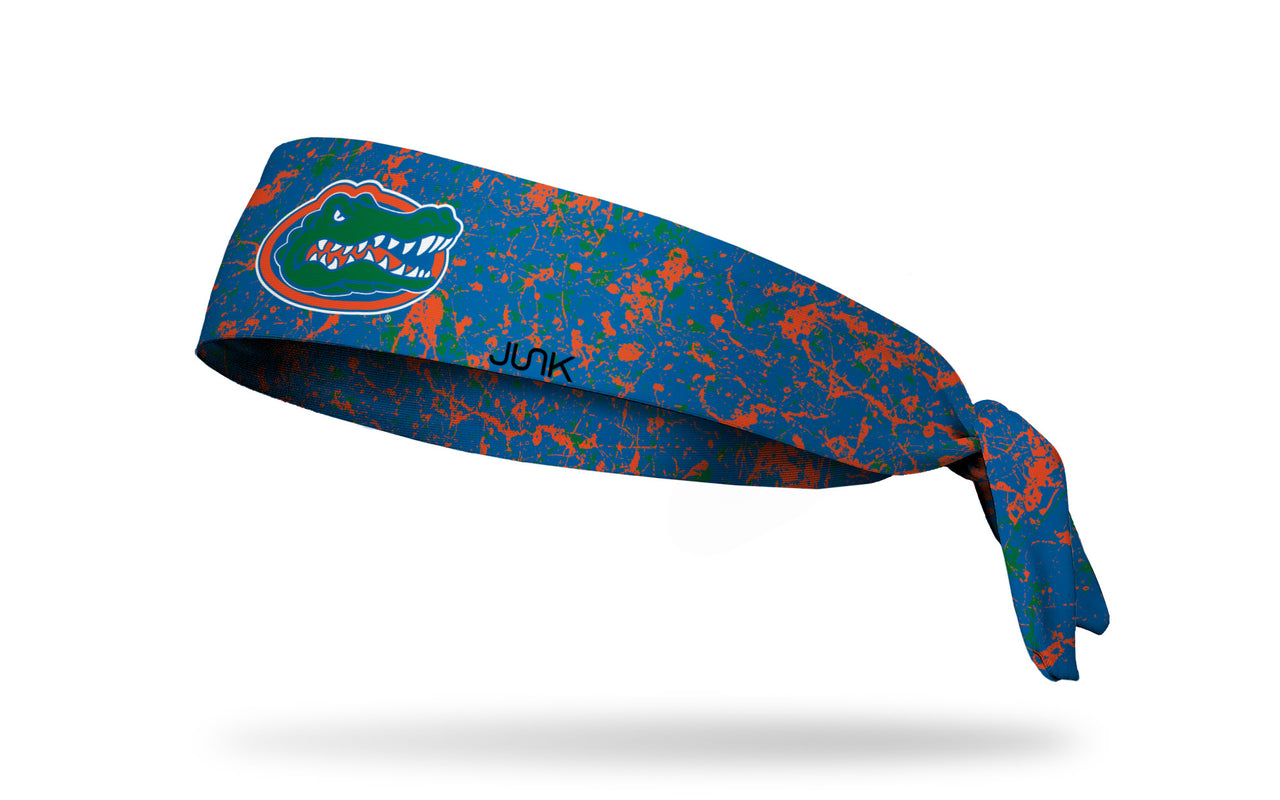 University of Florida blue headband with paint splatter overlay