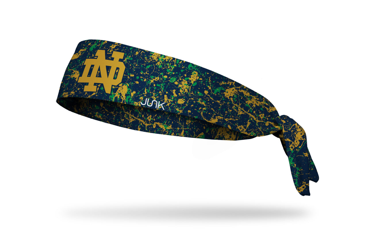 University of Notre Dame navy headband with splatter overlay