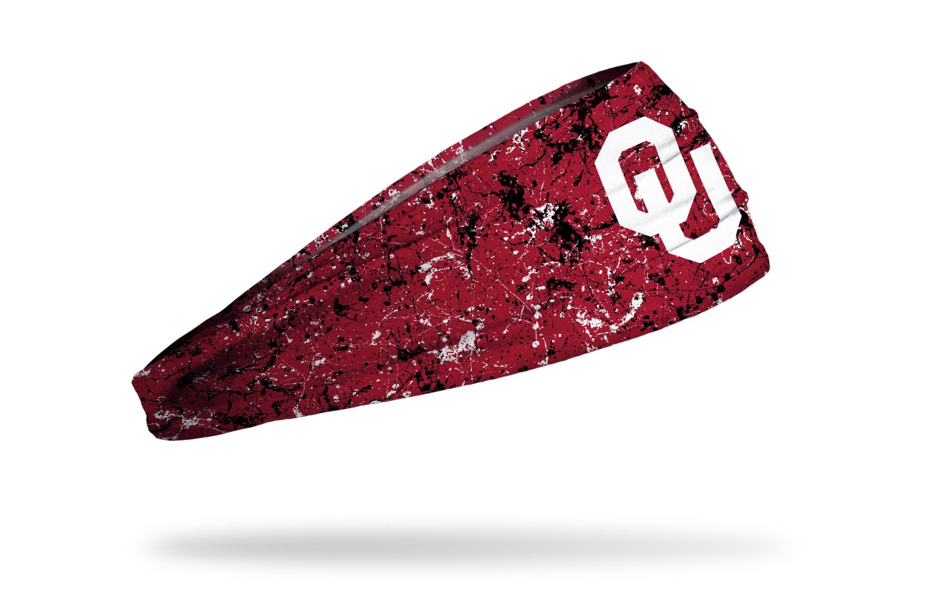 University of Oklahoma headband with splatter overlay