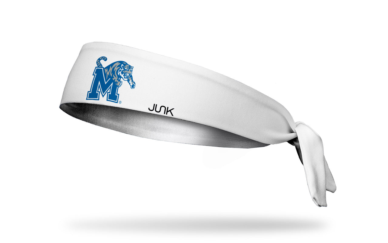 University of Memphis: Logo White Flex Tie Headband