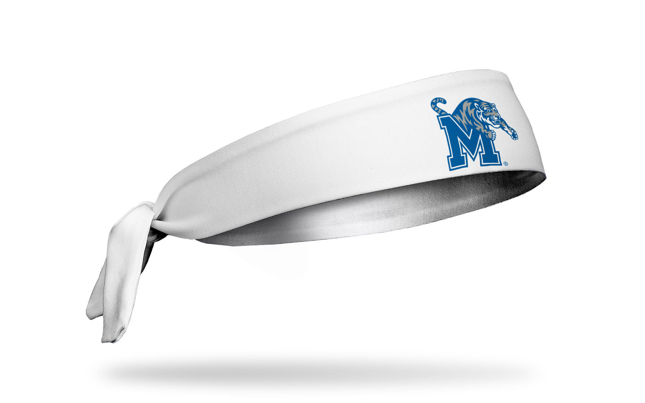 University of Memphis: Logo White Flex Tie Headband