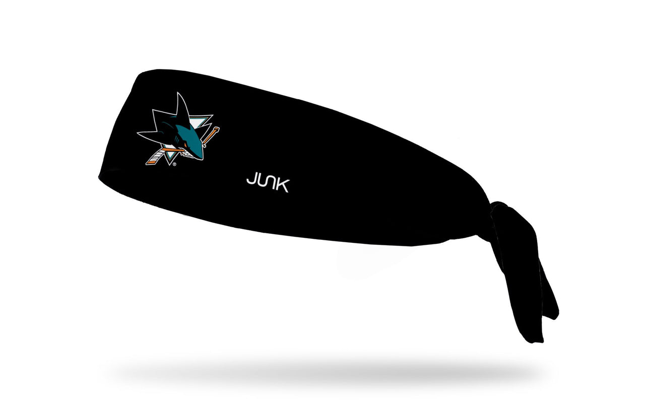 San Jose Sharks: Logo Black Flex Tie Headband