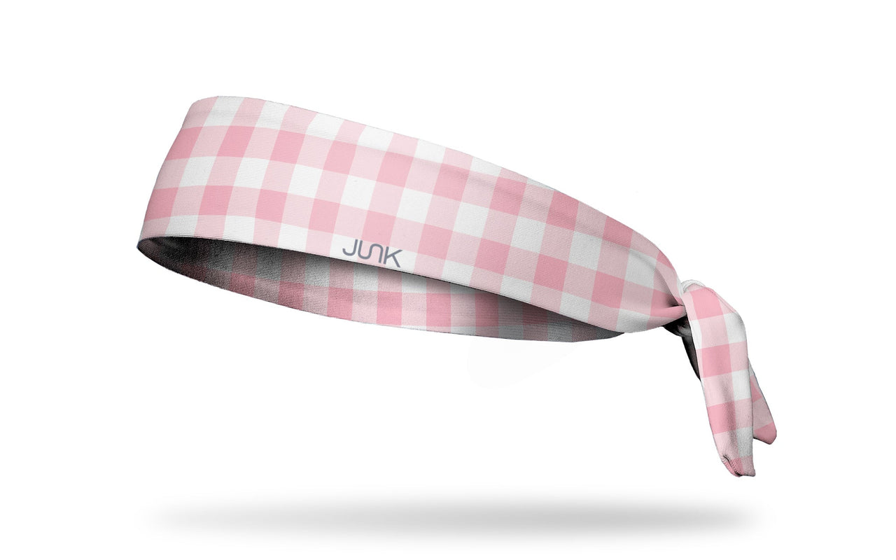 Pink Tartan Tie Headband