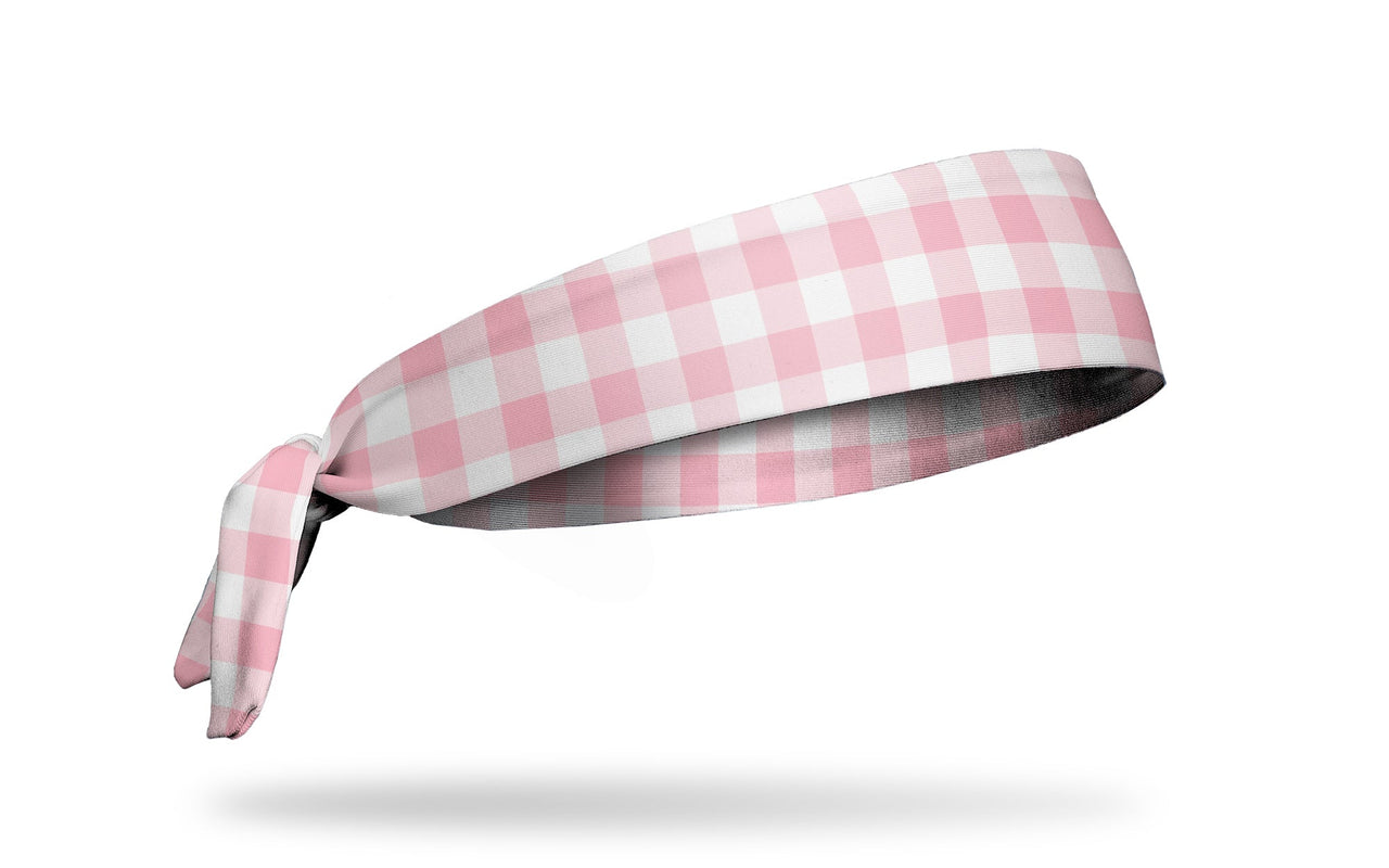 Pink Tartan Tie Headband