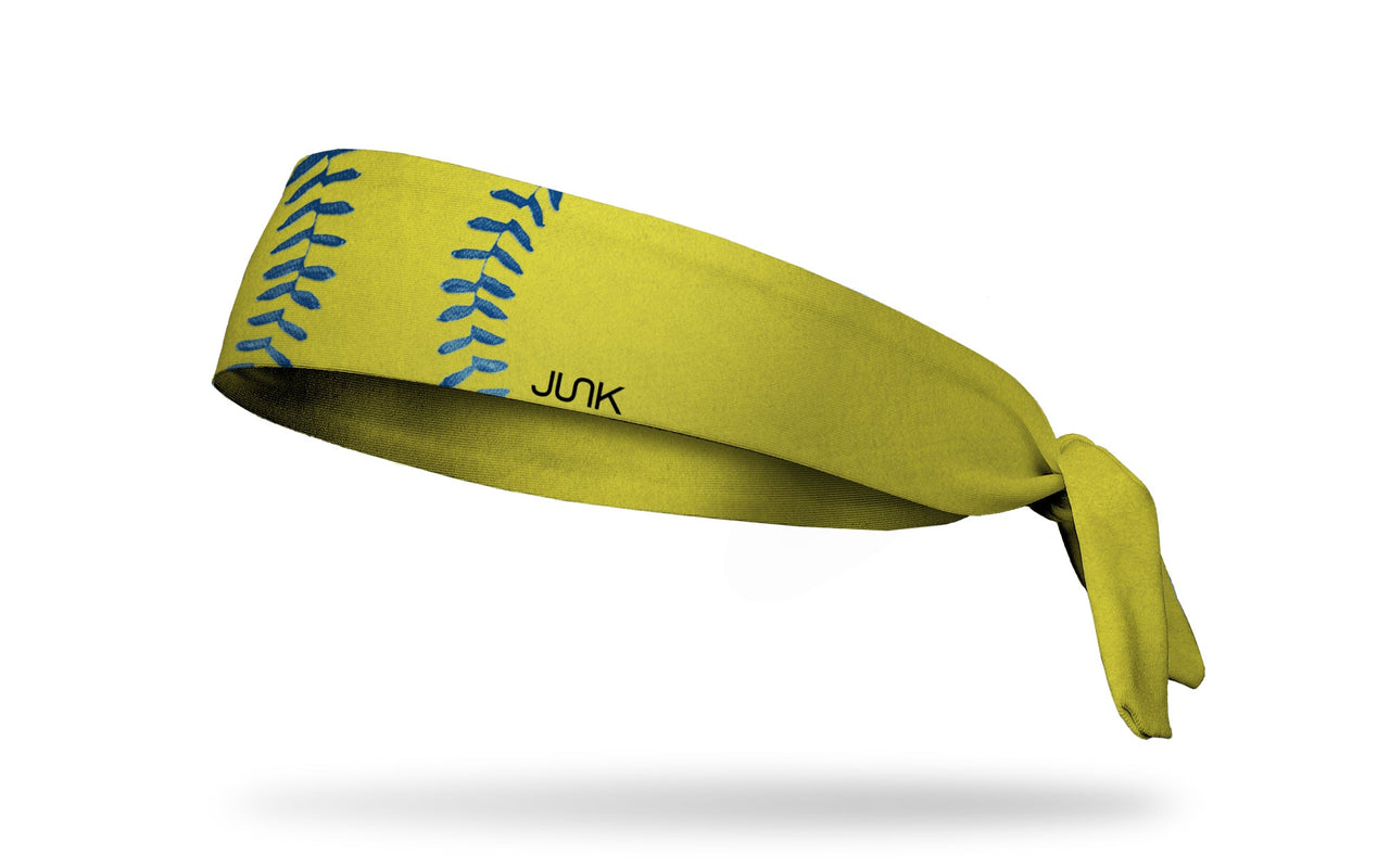 Softball Blue Laces Flex Tie Headband