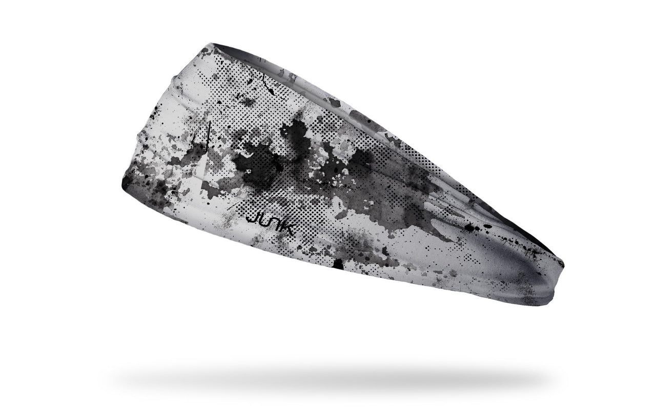 soft grey headband with grunge overlay design