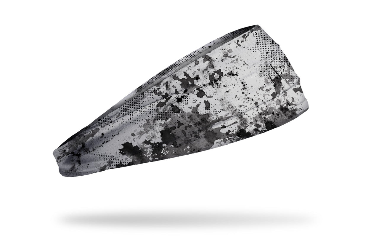 soft grey headband with grunge overlay design