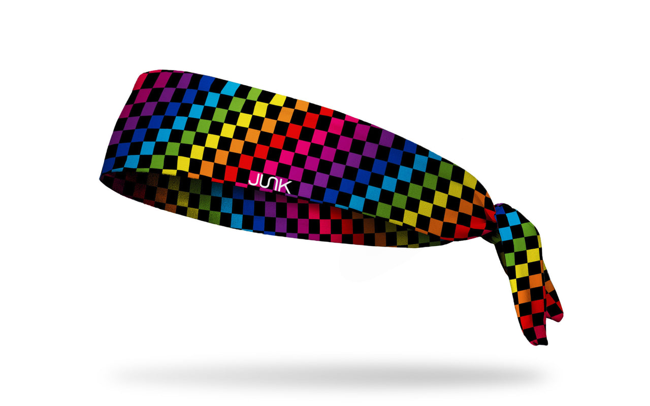 Spectrum Check Tie Headband