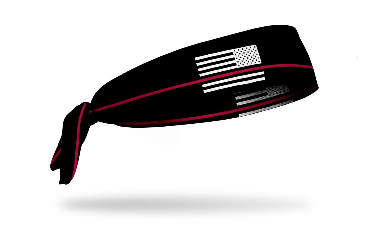 Thin Red Line Tie Headband