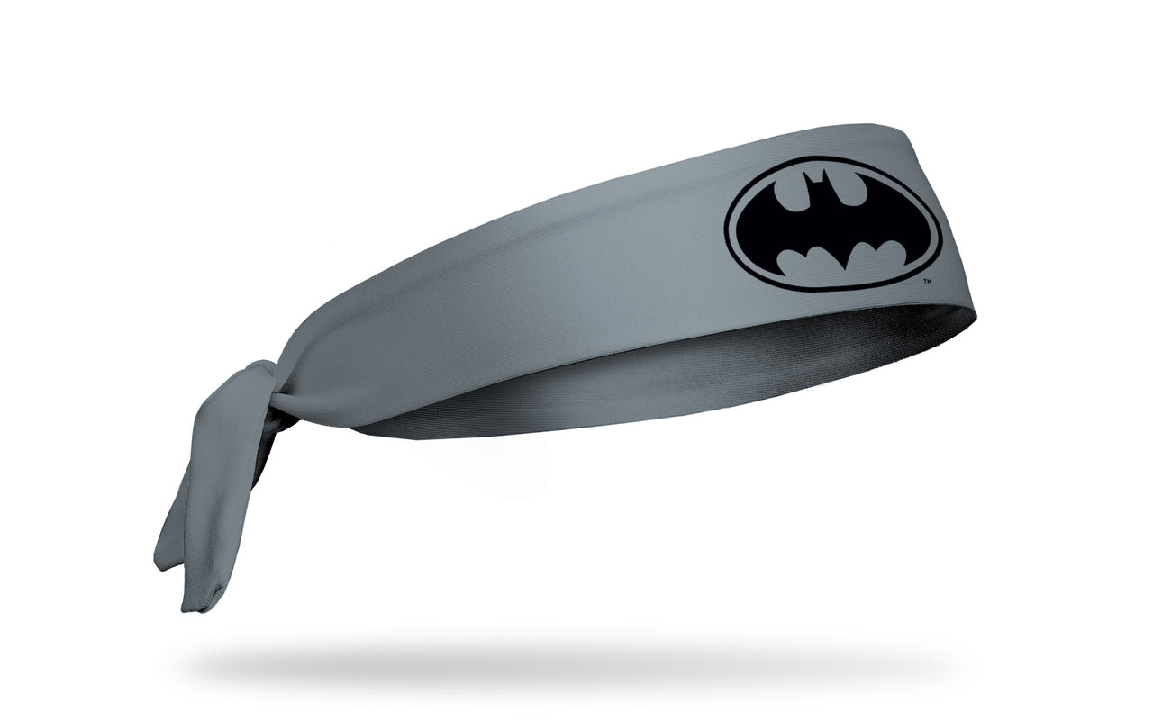 gray headband with Batman logo in black