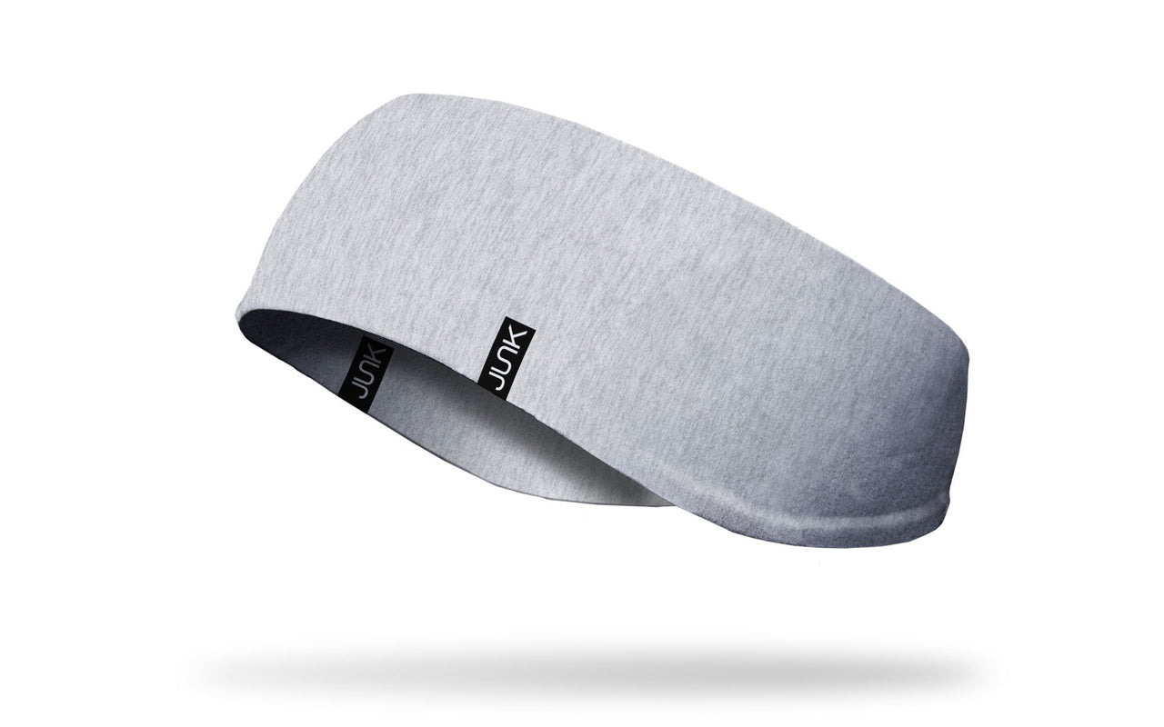 very light grey heathered static print ear warmer