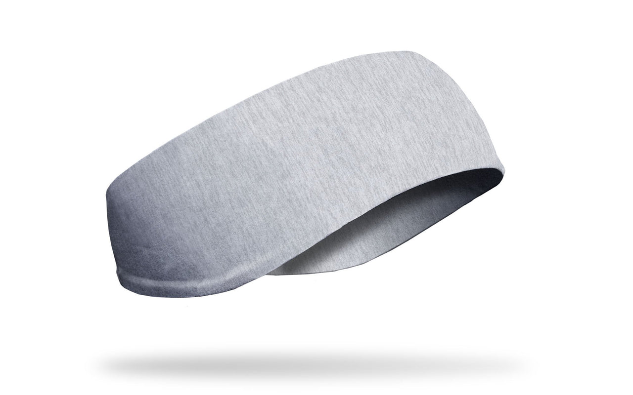 very light grey heathered static print ear warmer