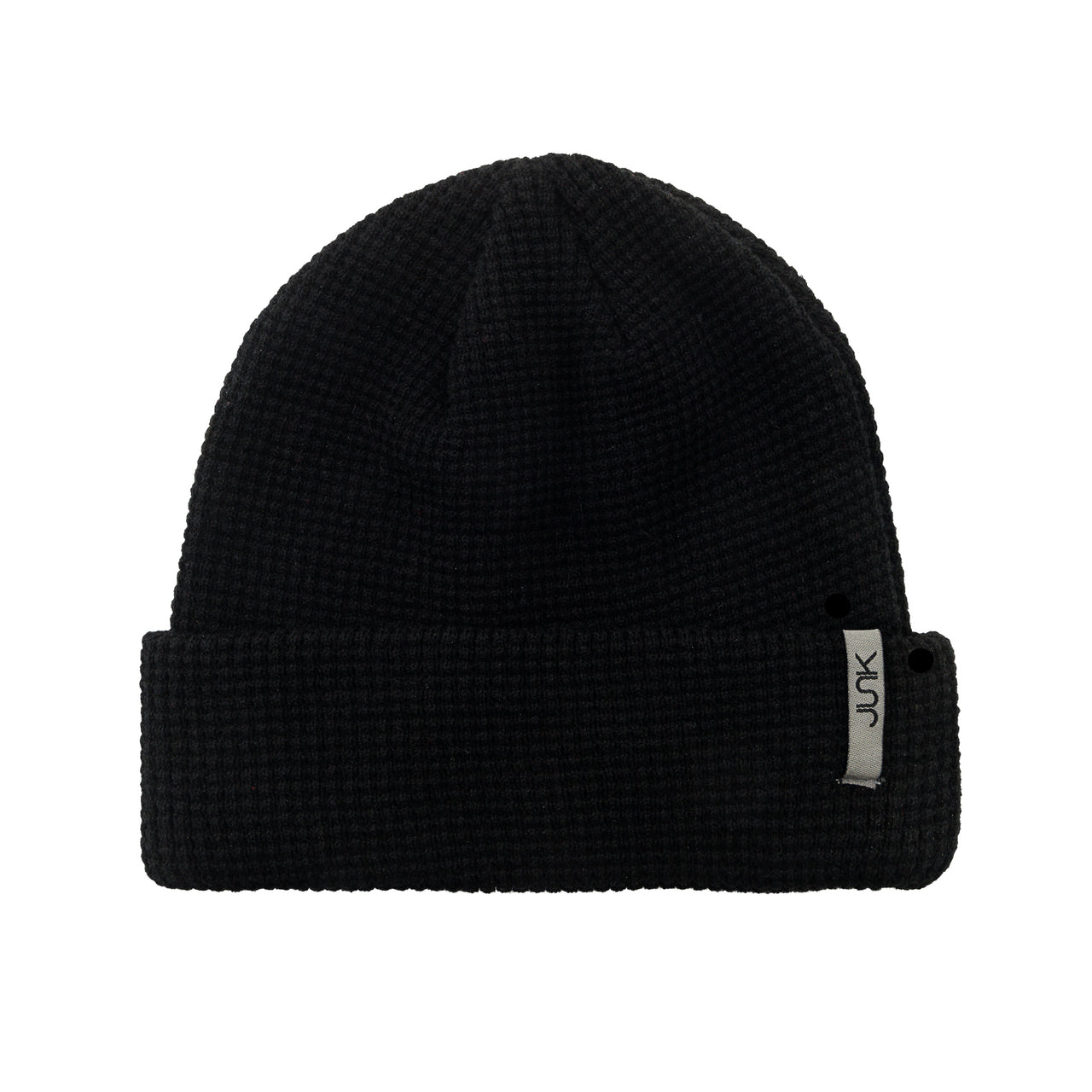 Black Waffle Knit Beanie