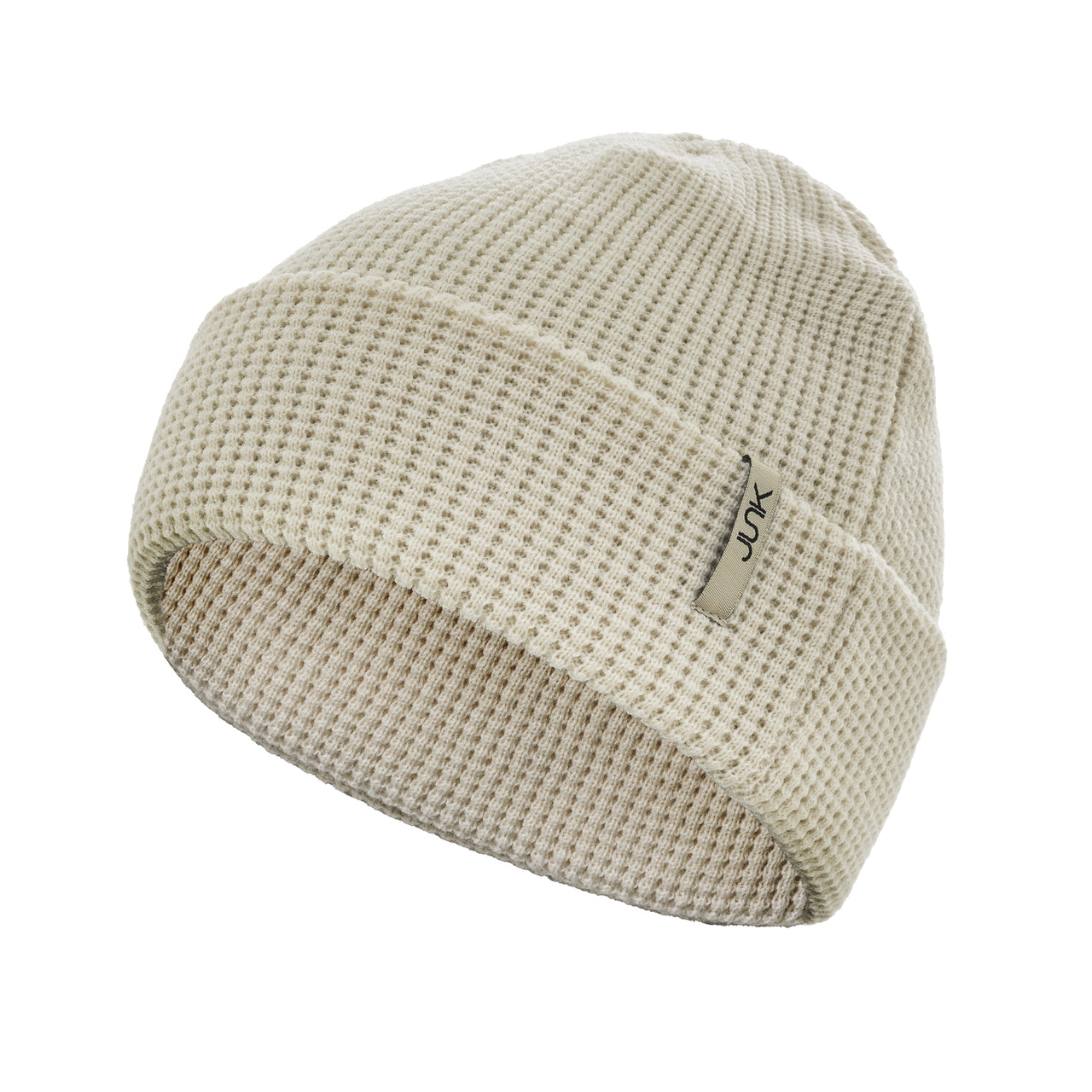 Bone White Waffle Knit Beanie