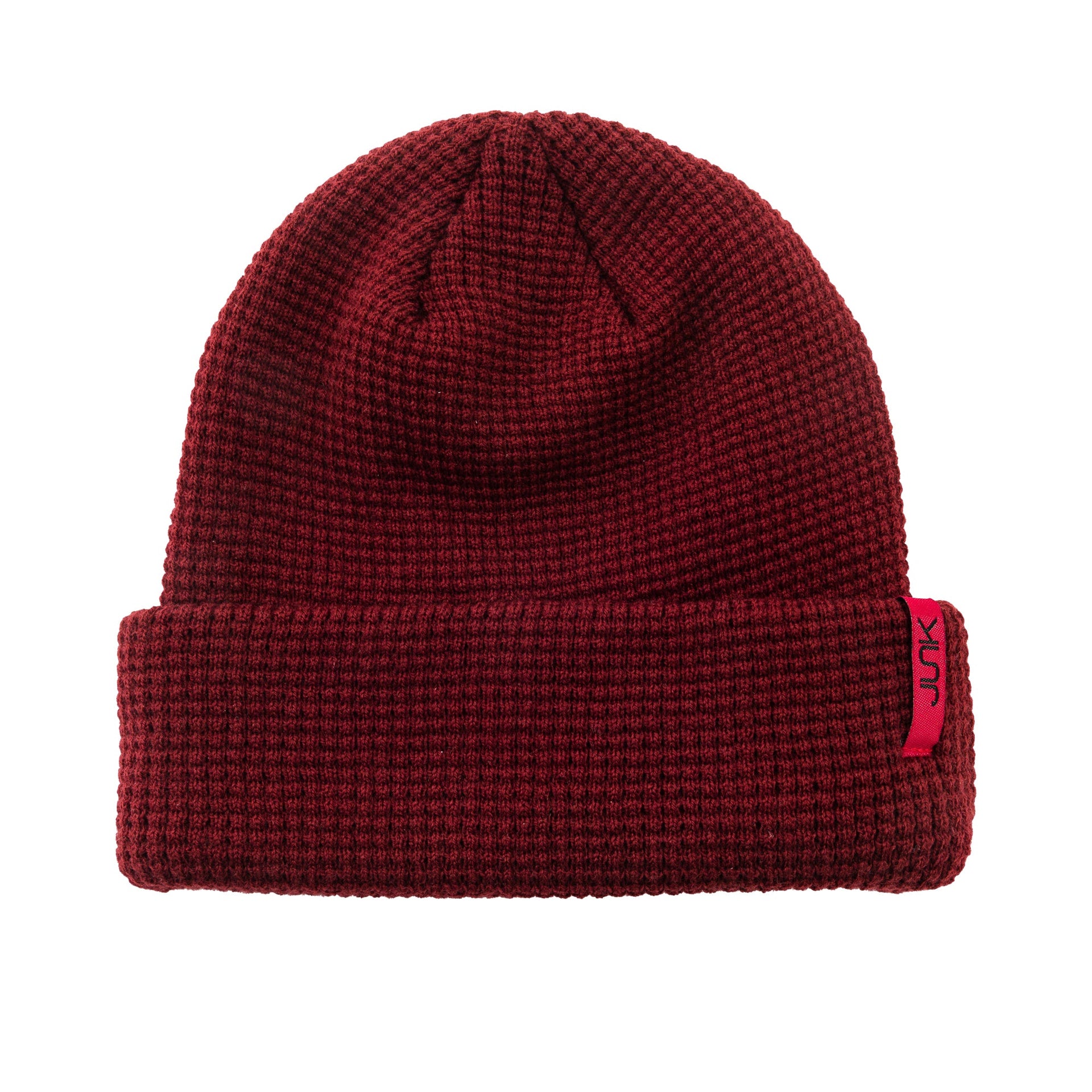 Maroon Waffle Knit Beanie - View 2