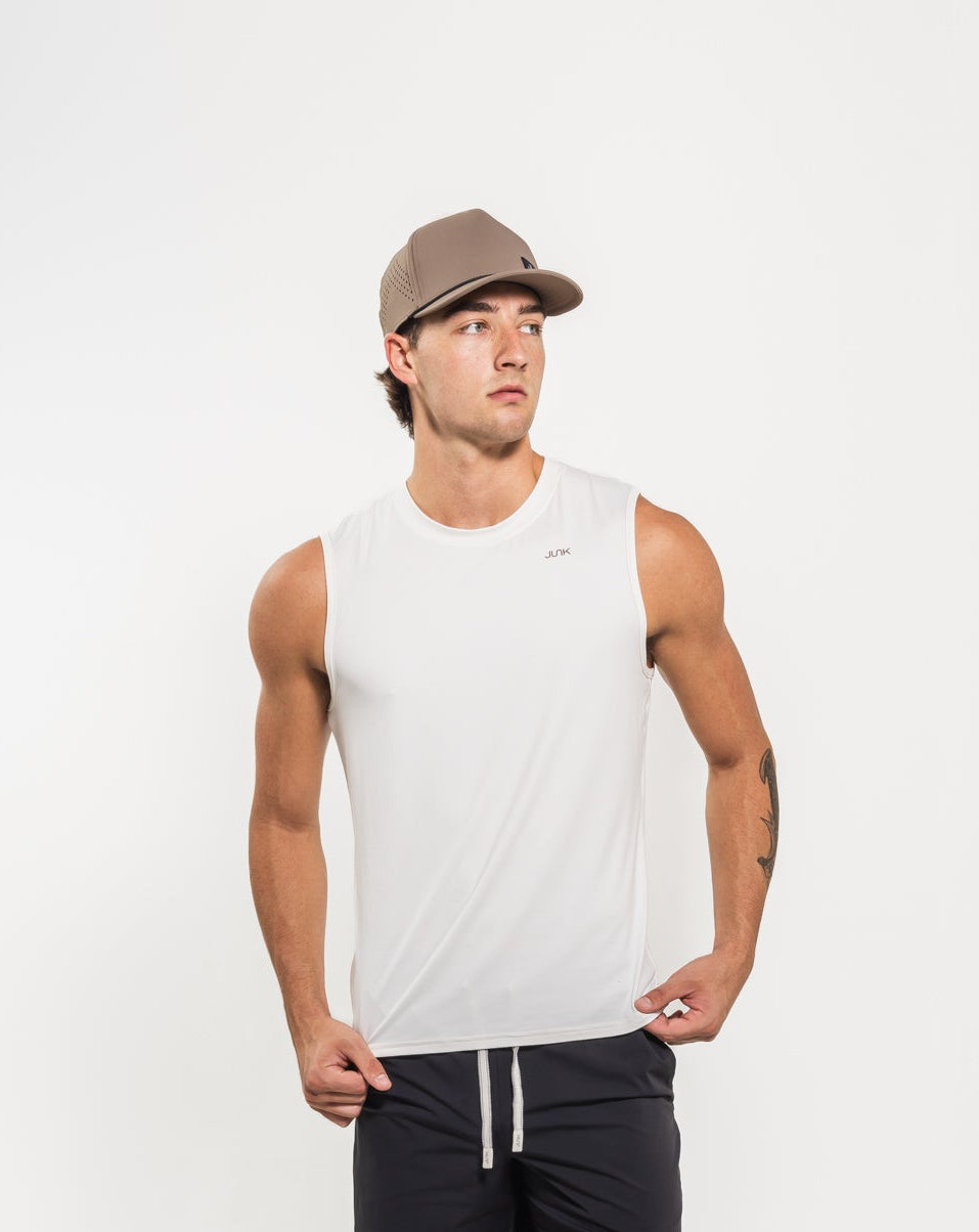 Men's Breakthrough Tank: Bone White - View 3