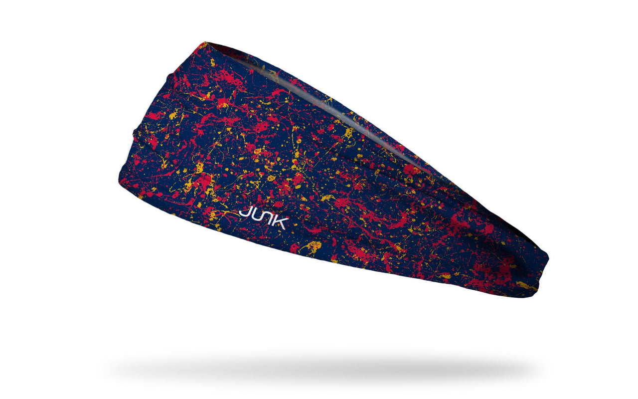Navy Scarlet Gold Splatter Big Bang Lite Headband