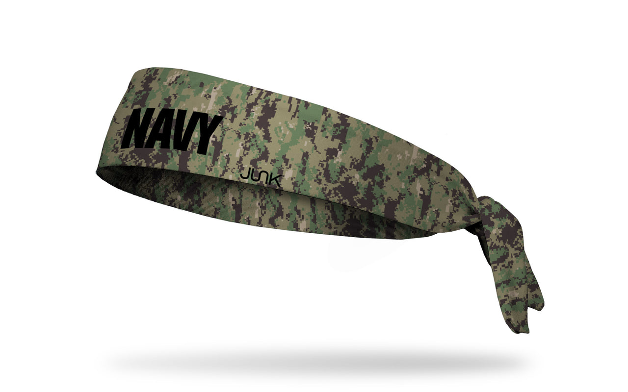 Navy: Wordmark Camo Flex Tie Headband