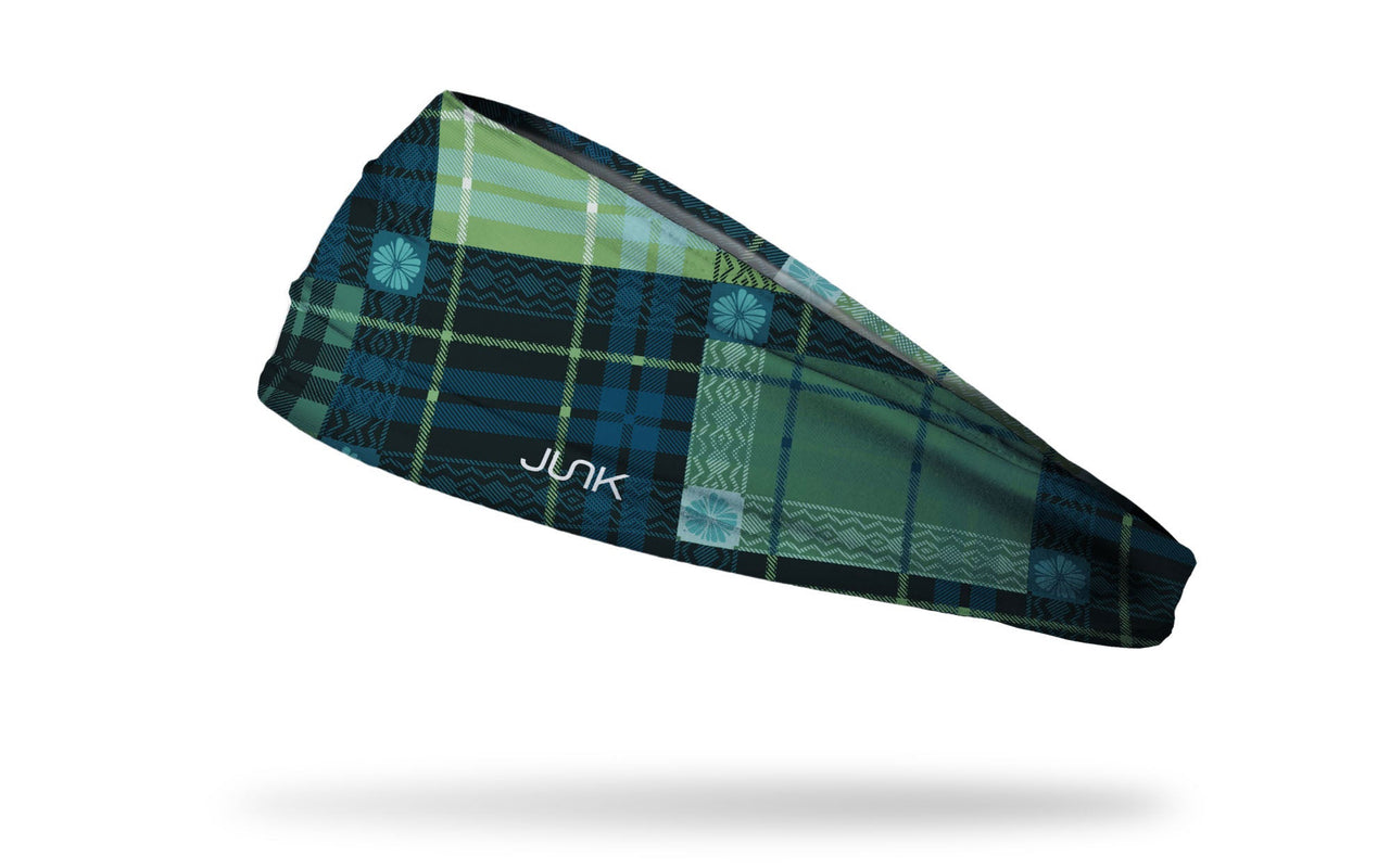 Teal Tartan Big Bang Lite Headband